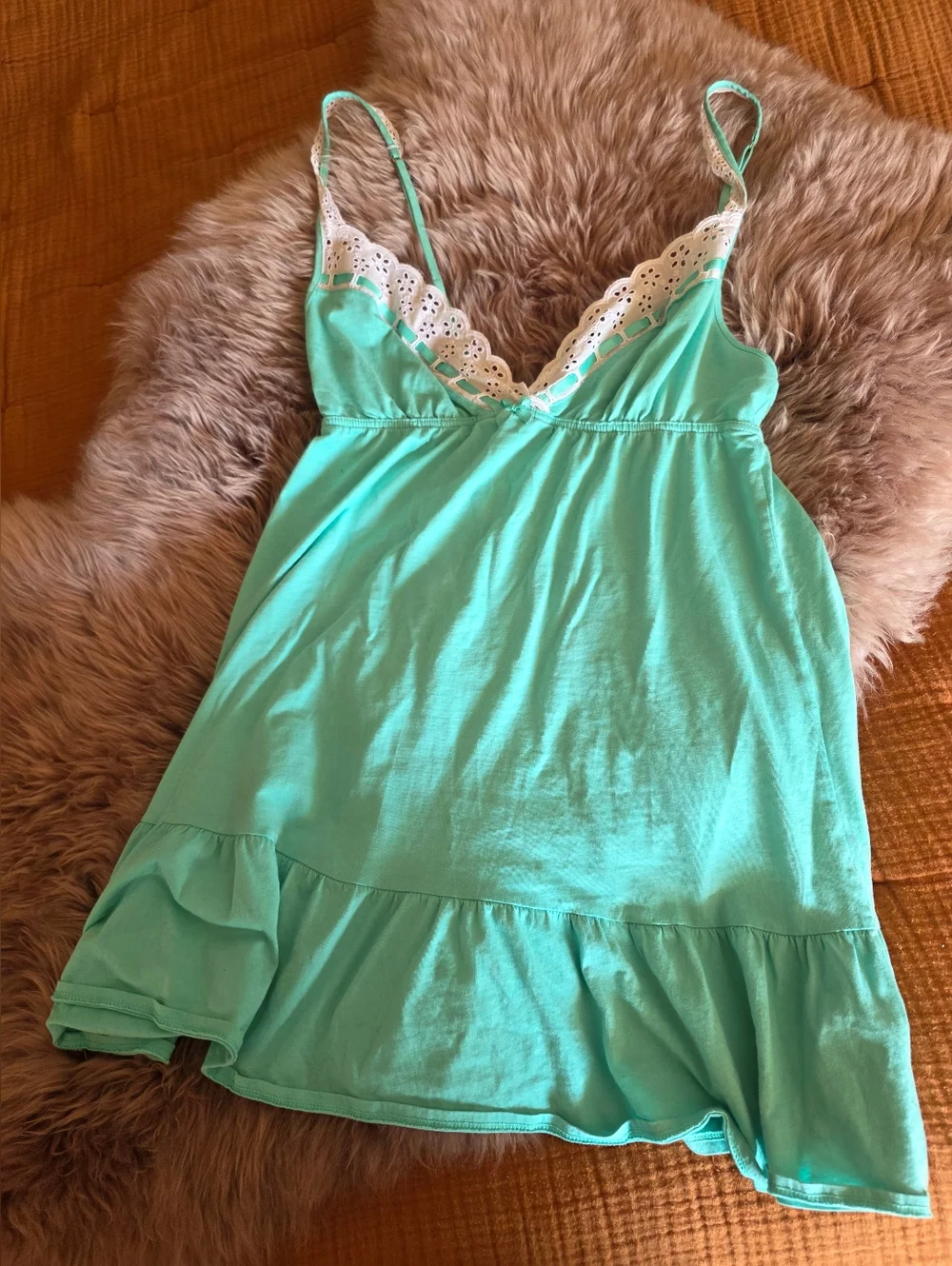 Women's Aqua Lace-Trim Chemise Nightdress - Victoria Secret - Picture 1 of 5
